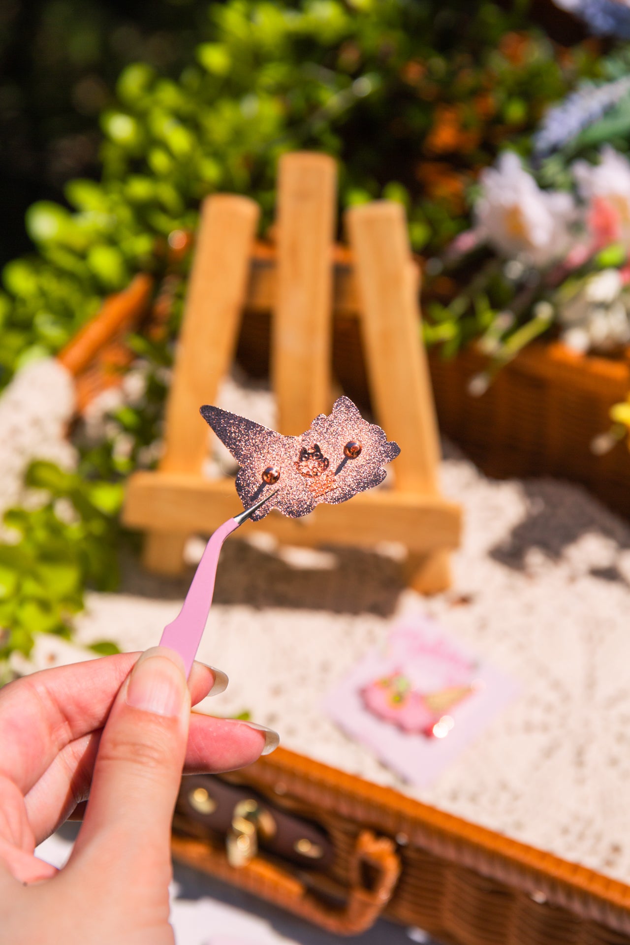 Melting Strawberry Ice Cream Cat Enamel Pin | Liquid Cat Serie | Mikou Original Art