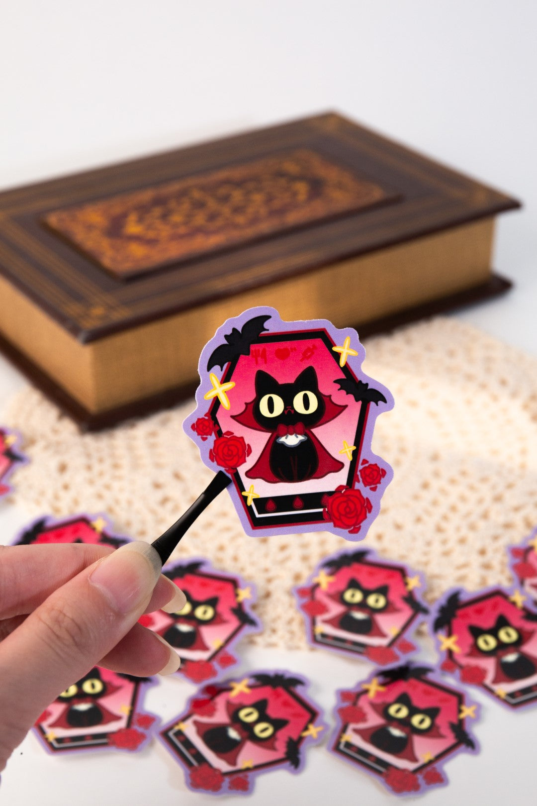 Vinyl Sticker | Tamagotchi Vampire Cat | 3 inch | Waterproof & Fade-Resistant