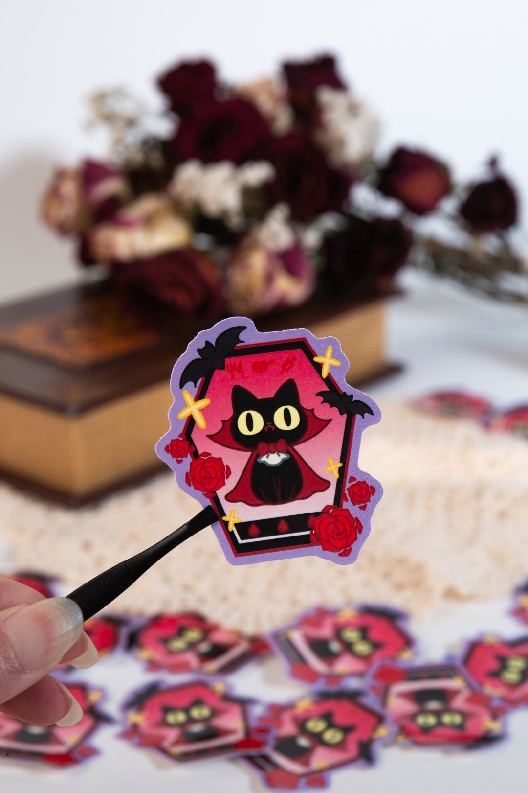 Vinyl Sticker | Tamagotchi Vampire Cat | 3 inch | Waterproof & Fade-Resistant