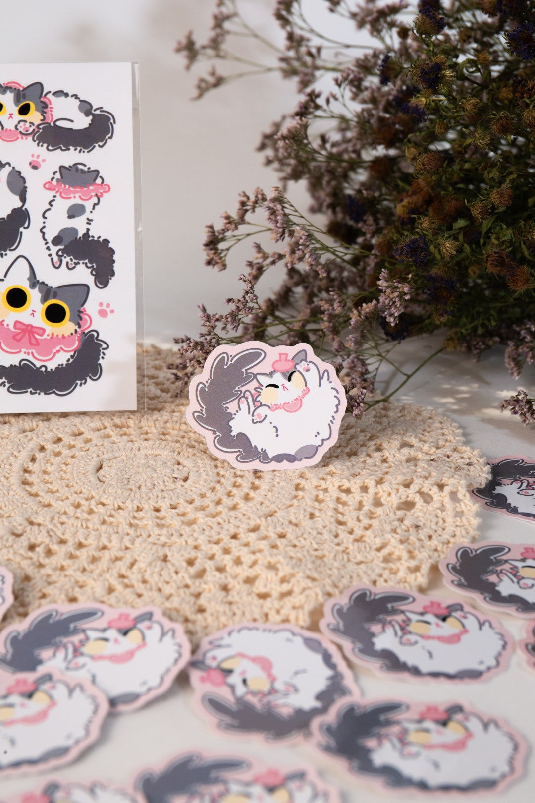 Vinyl Sticker | lazy Fluffy Kitty | 3 inch | Waterproof & Fade-Resistant |