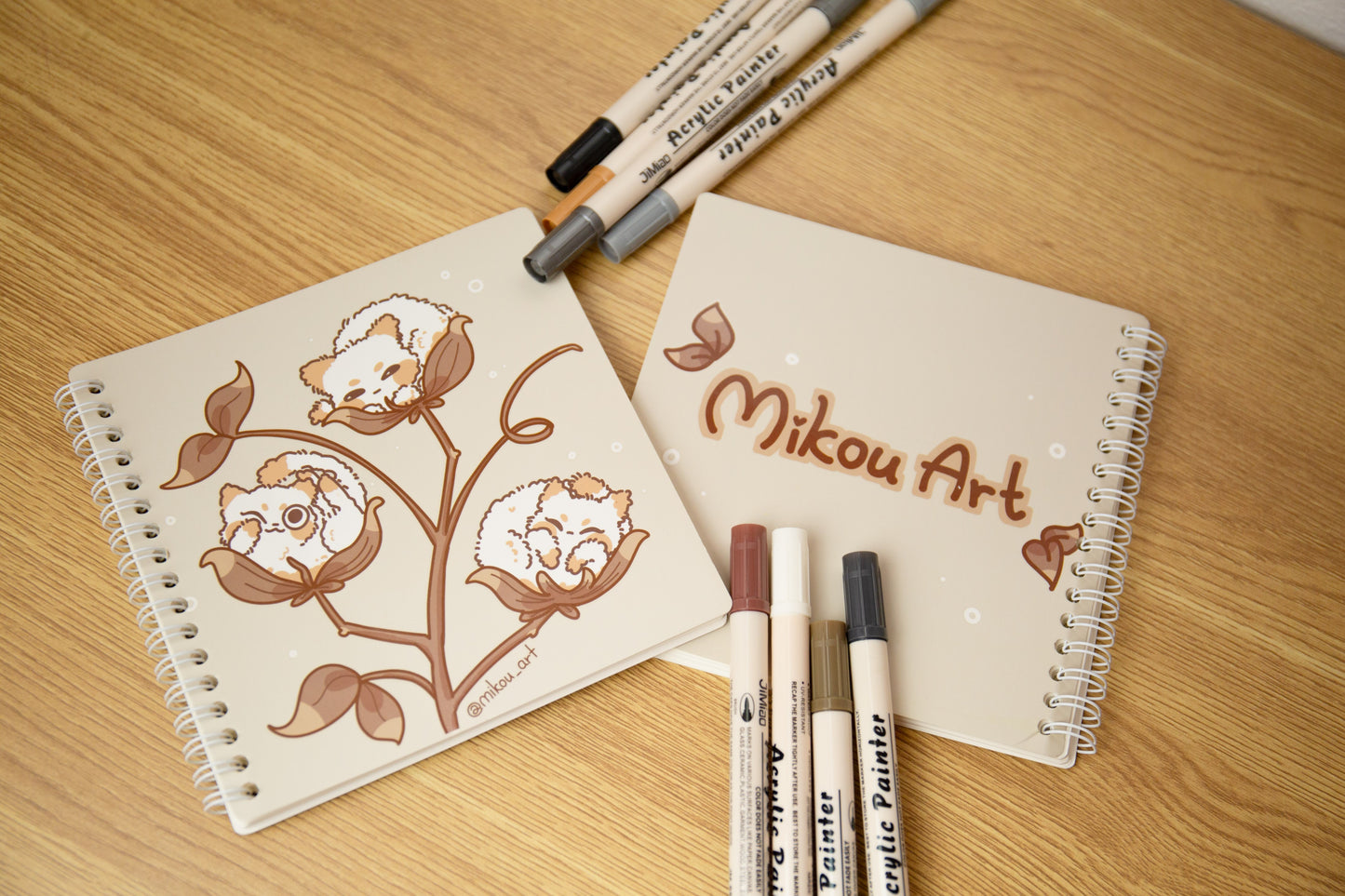 Cute Reusable Sticker Book | Cotton Cat Tree | 6x6 | Double Side | 40 Pages | Mikou Original Art