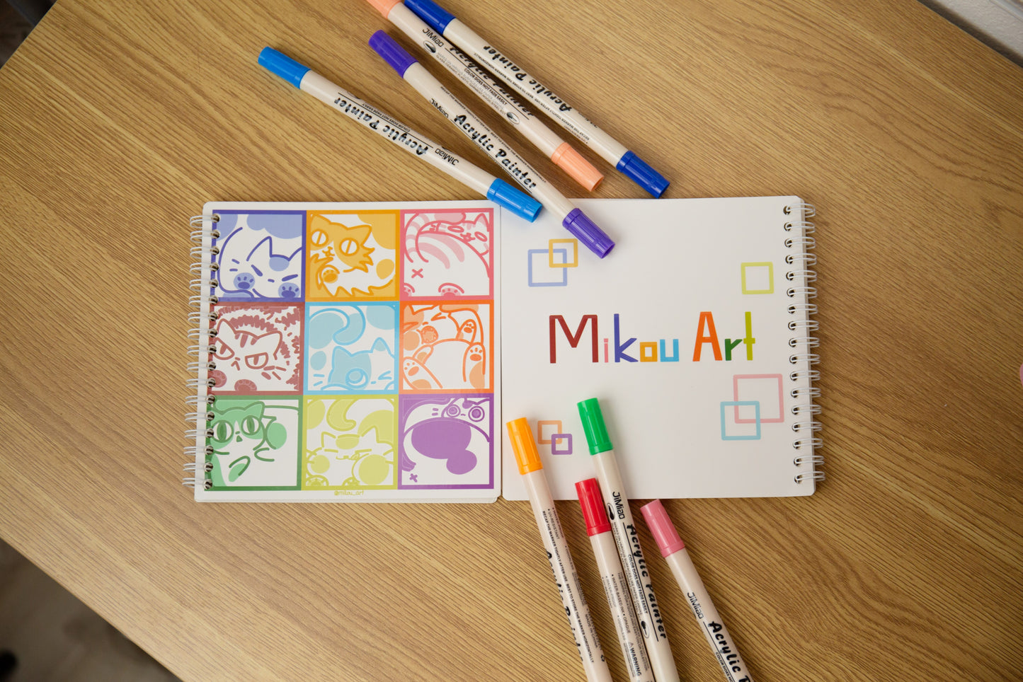 Cute Reusable Sticker Book | Cat In the Square | 6x6 | Double Sided | 40 Pages | Mikou Original Art8