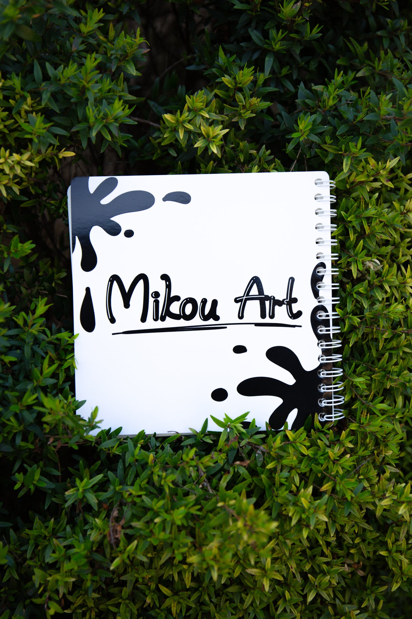 Reusable Sticker Book | Black Inky Cat | 6x6 | Double Sided | 40 Pages | Glowing Patterm | Mikou Original Art