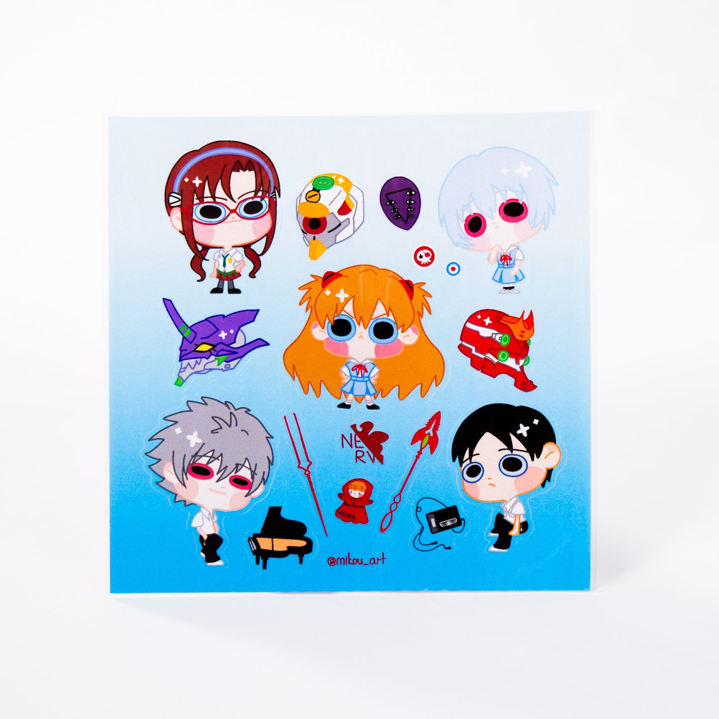 Sticker Sheet | EVA Character Collage | 5.5x5.5 inch | Waterproof & Fade-Resistant |