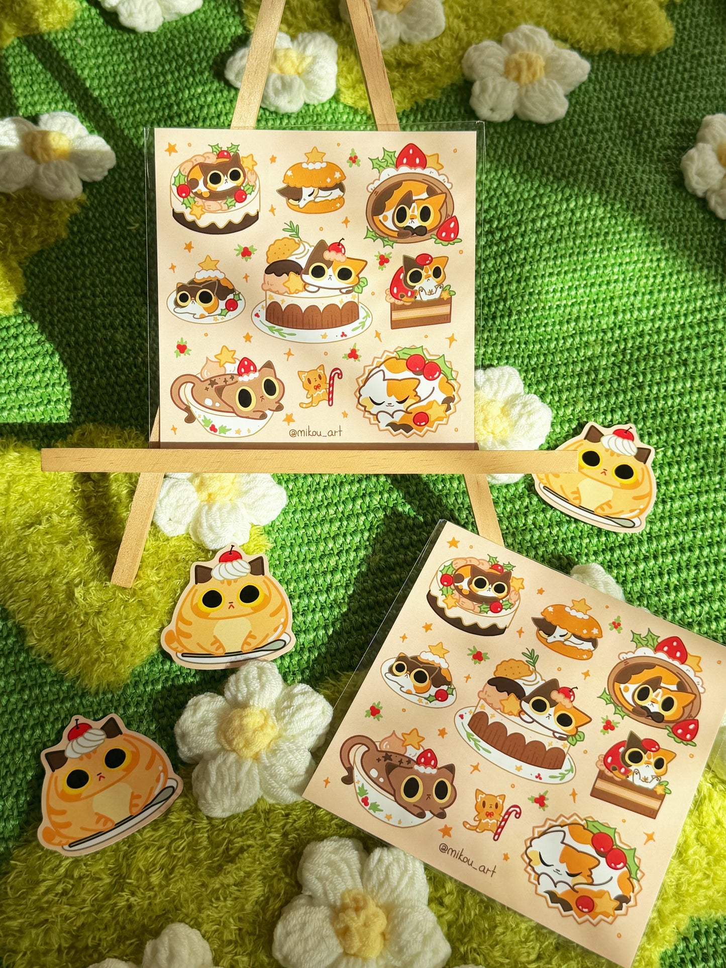 Sticker Sheet | Winter Kitty Dessert Party