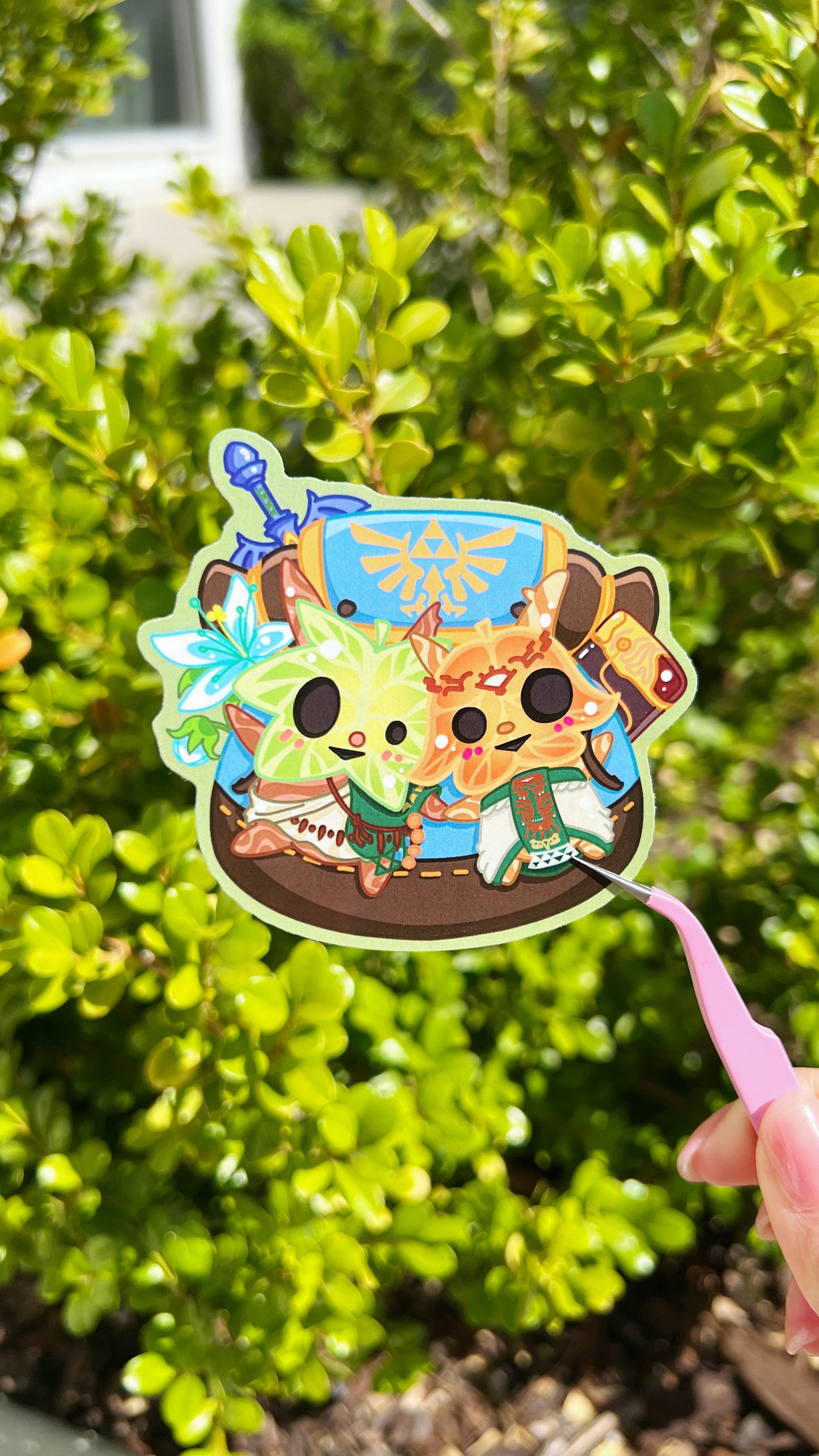 Vinyl Sticker | ZeLink Korok Couple | Waterproof & Fade-Resistant | Legends of Zelda inspired