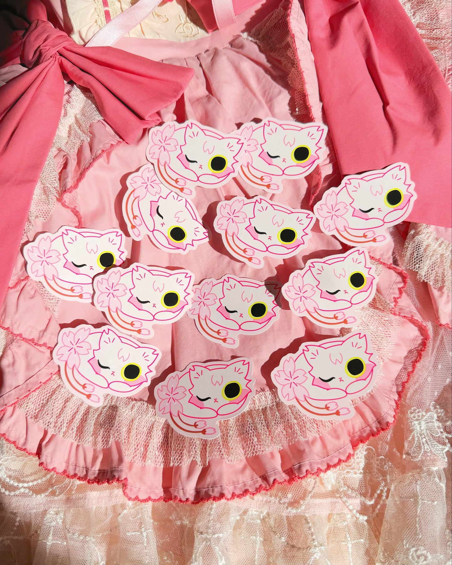 Sakura Cherry Blossom Kitty Vinyl Sticker