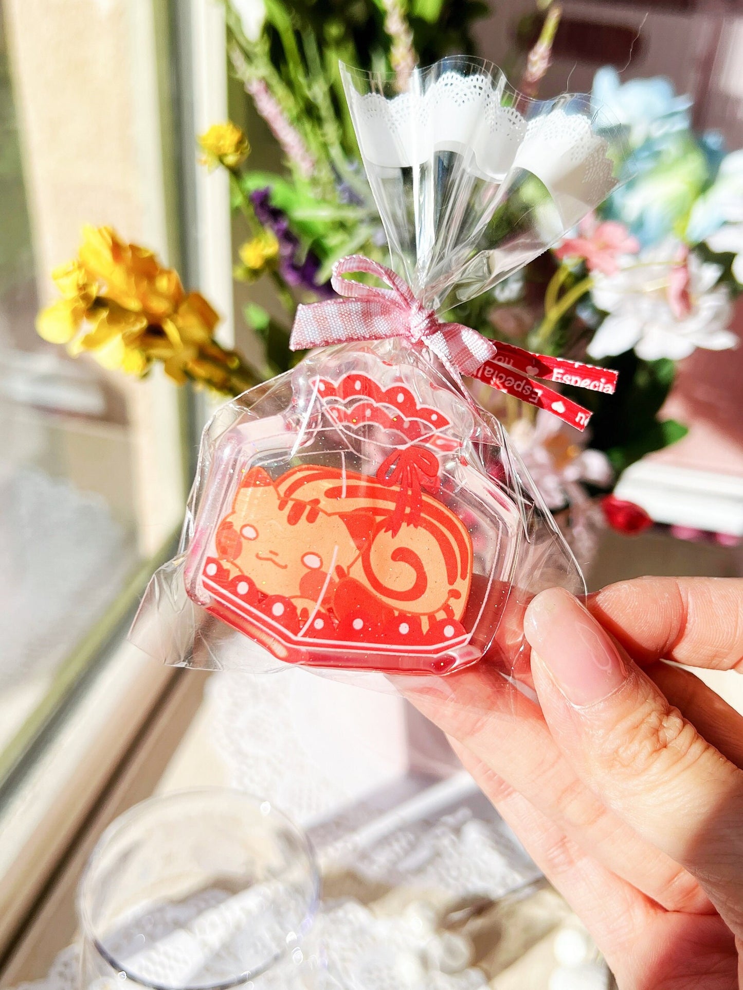 Cute Toast Cat Epoxy Acrylic Clips | Mikou Original Art