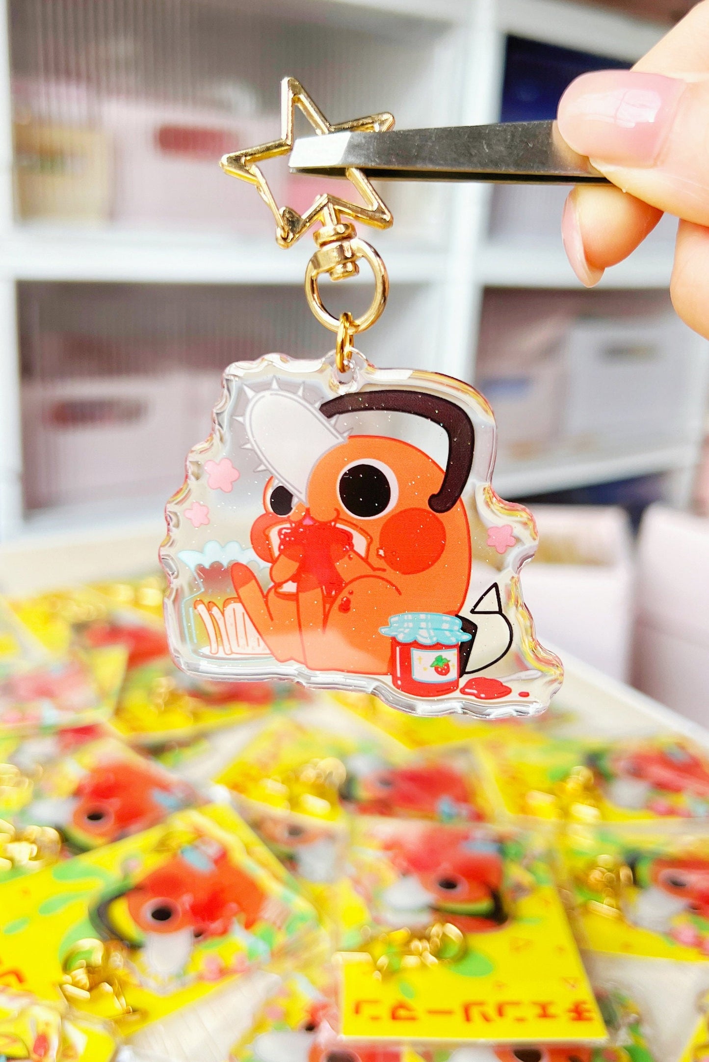 CSM Devil Dog Eating Bread | Acrylic Charm/Keychain
