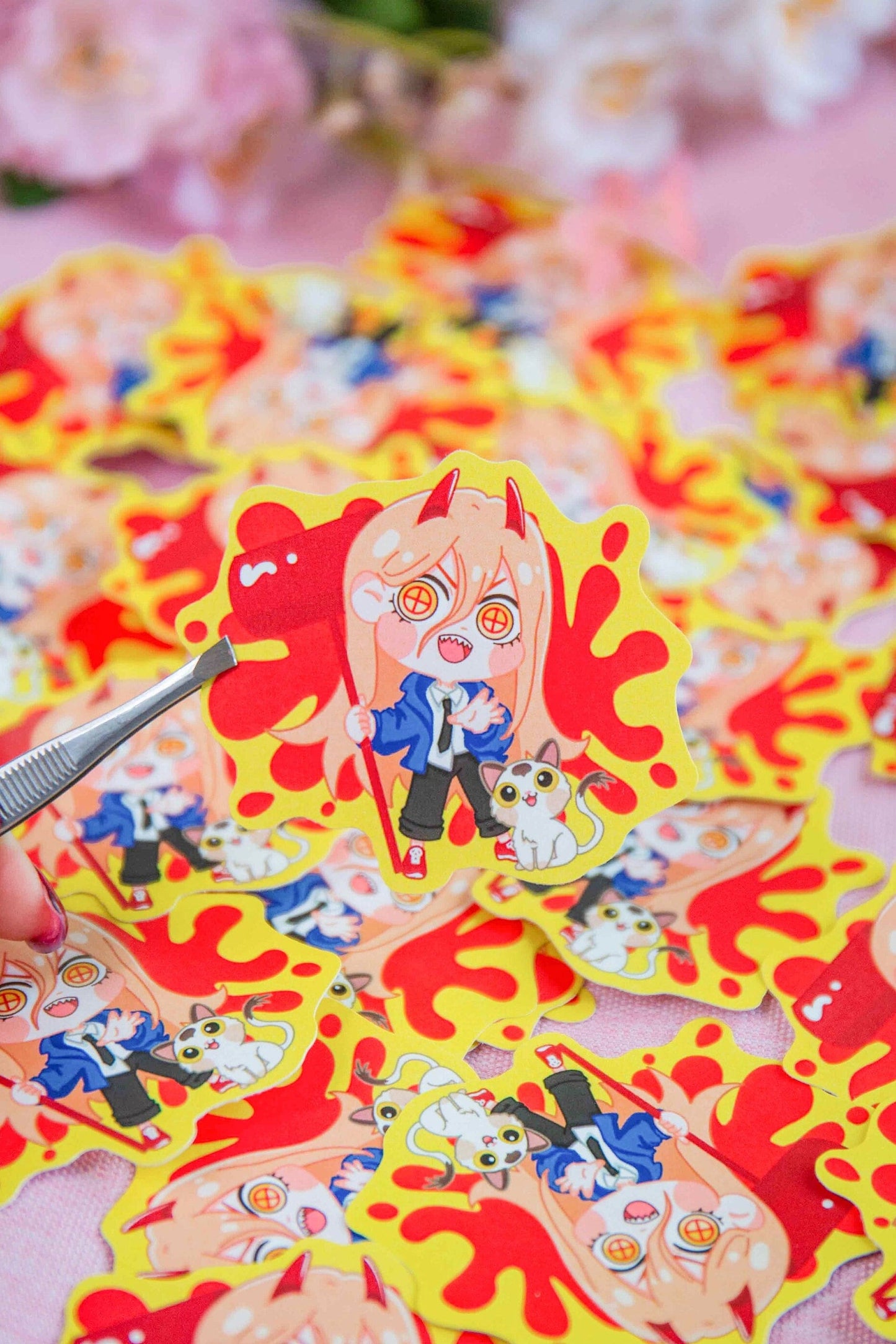 Vinyl Sticker | CSM Blood Devil Girl and Nyako | 3 inch | Waterproof & Fade-Resistant |