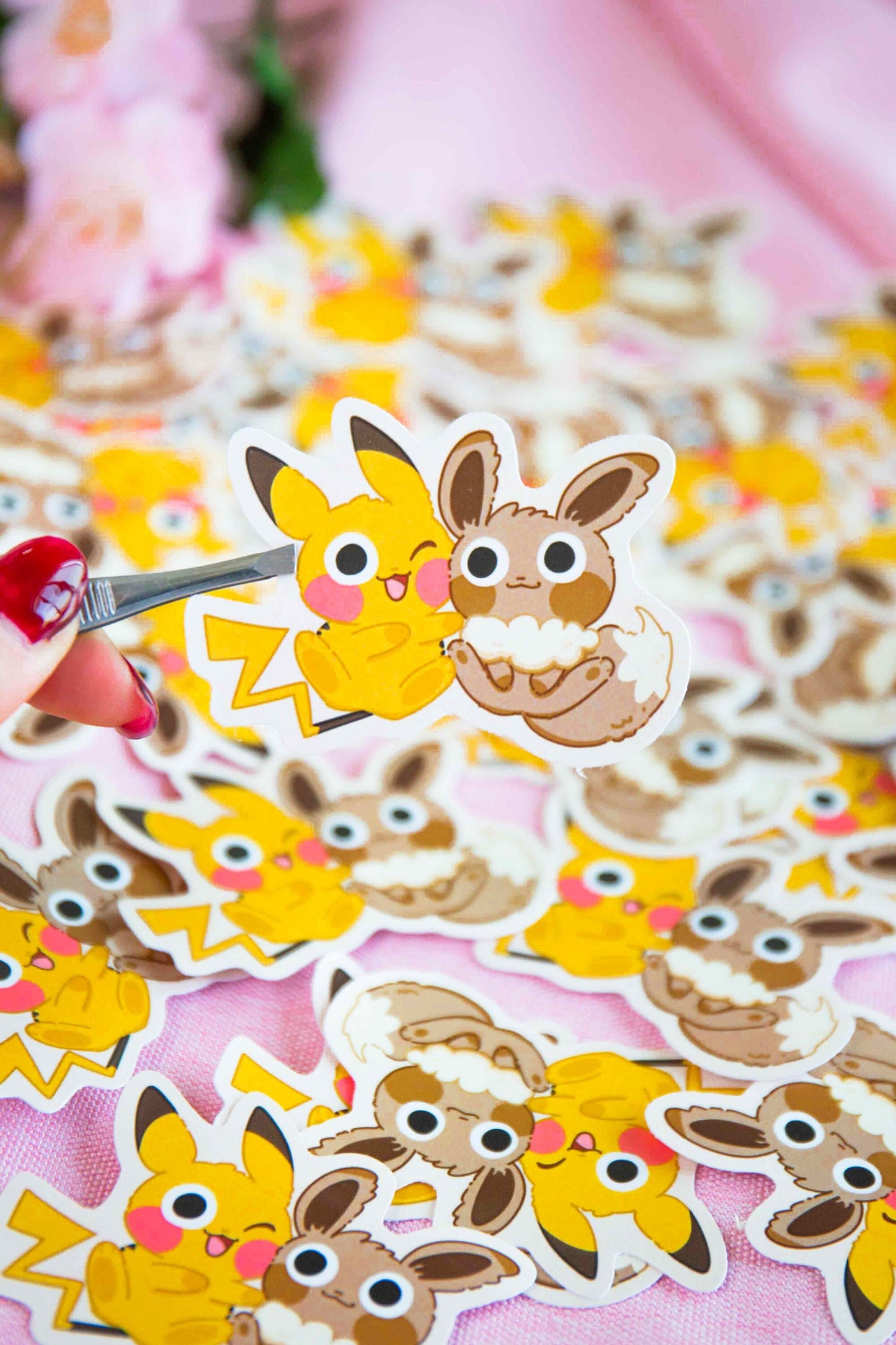 Vinyl Sticker | Pikachu and Eevee | 3 inch | Waterproof & Fade-Resistant |
