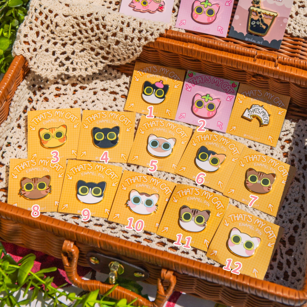 Cute Cat Face Enamel Pin | Which one is your kitty? | That's My Cat Serie | Mikou Original Art