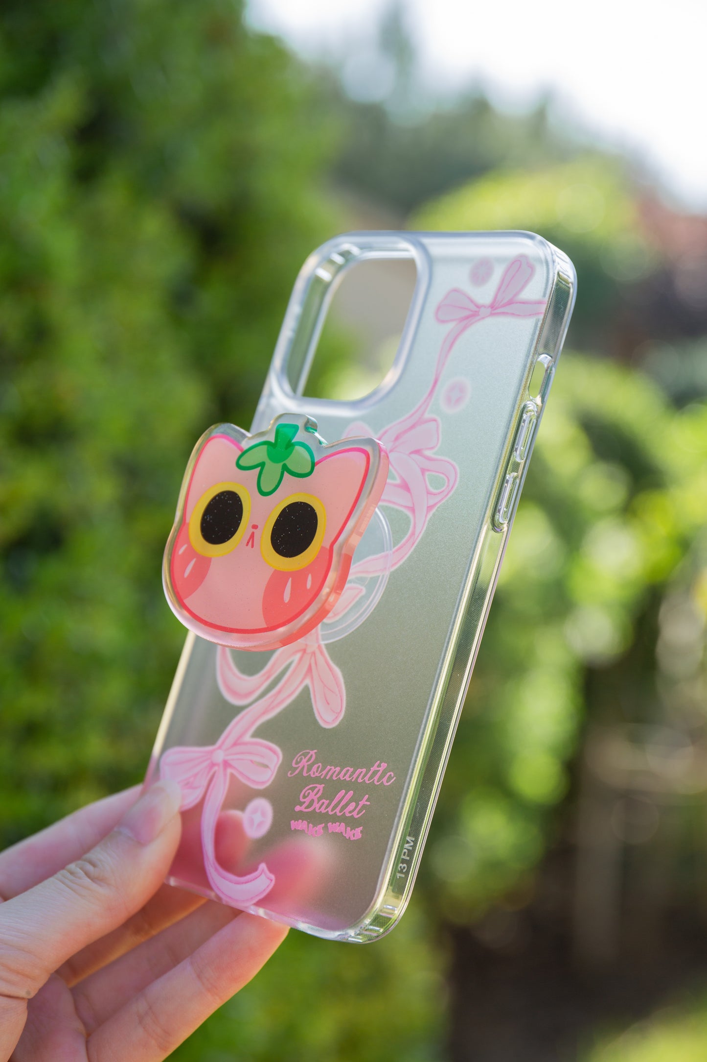 Strawberry Kitty Epoxy Acrylic Phone Grips/Holder | "That's My Cat" Serie | MikouArt