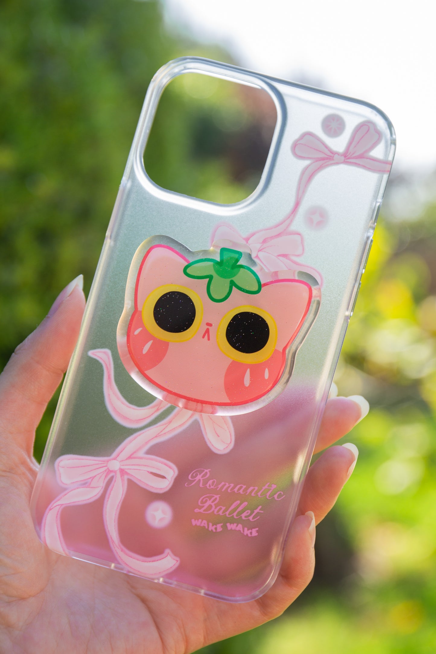 Strawberry Kitty Epoxy Acrylic Phone Grips/Holder | "That's My Cat" Serie | MikouArt