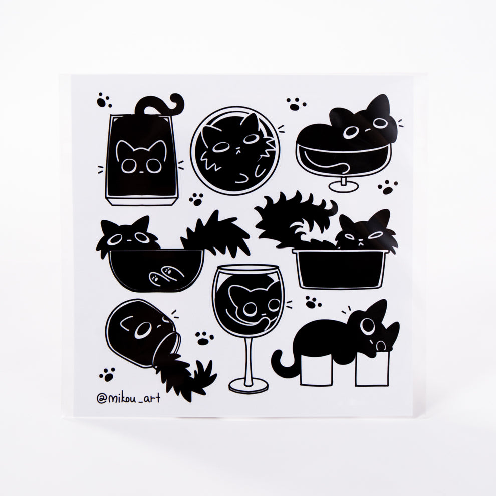 Liquid Cat Collage Vinyl Sticker Sheet Vol.2 | 5.5x5.5 inch | Mikou Or ...