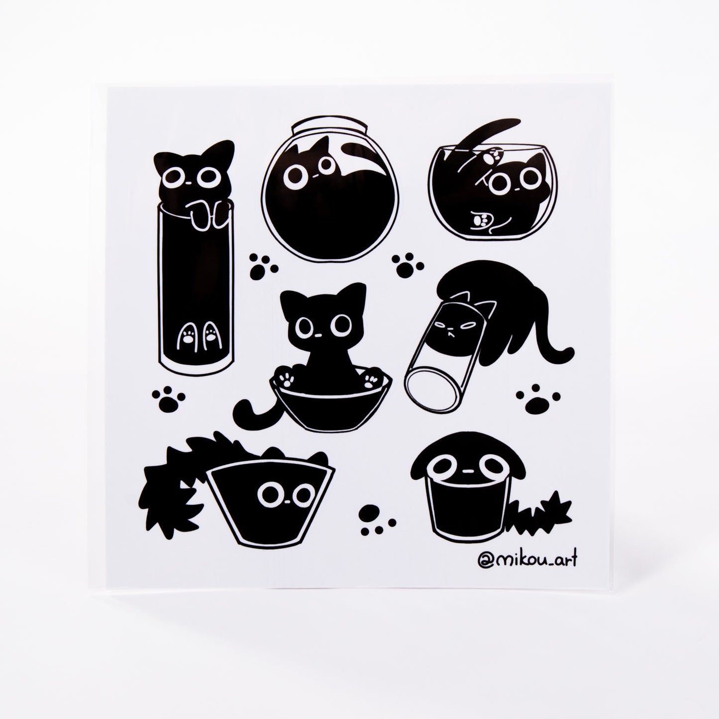 Liquid Cat Collage Vinyl Sticker Sheet Vol.3 | 5.5x5.5 inch | Mikou Original Art