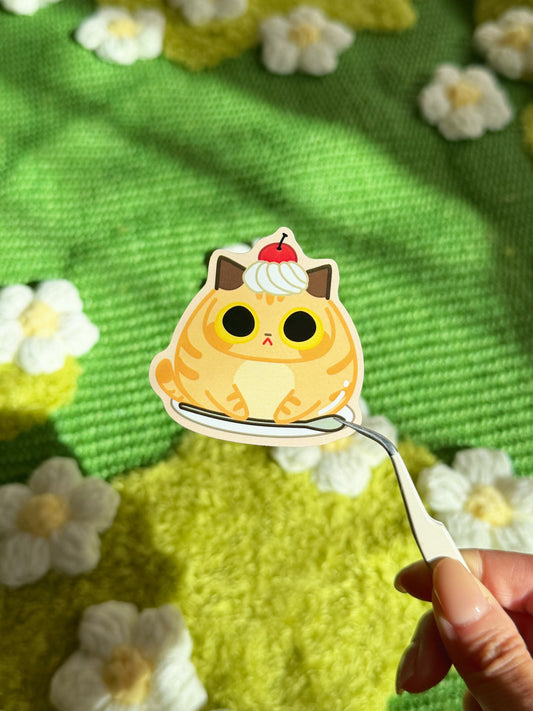 Vinyl Sticker | Orange Cat Pudding