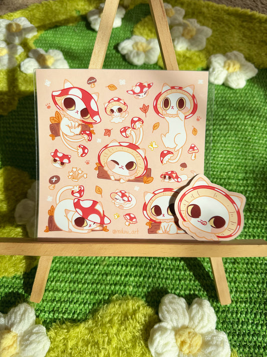 Sticker Sheet | Meowshroom Cat Collage