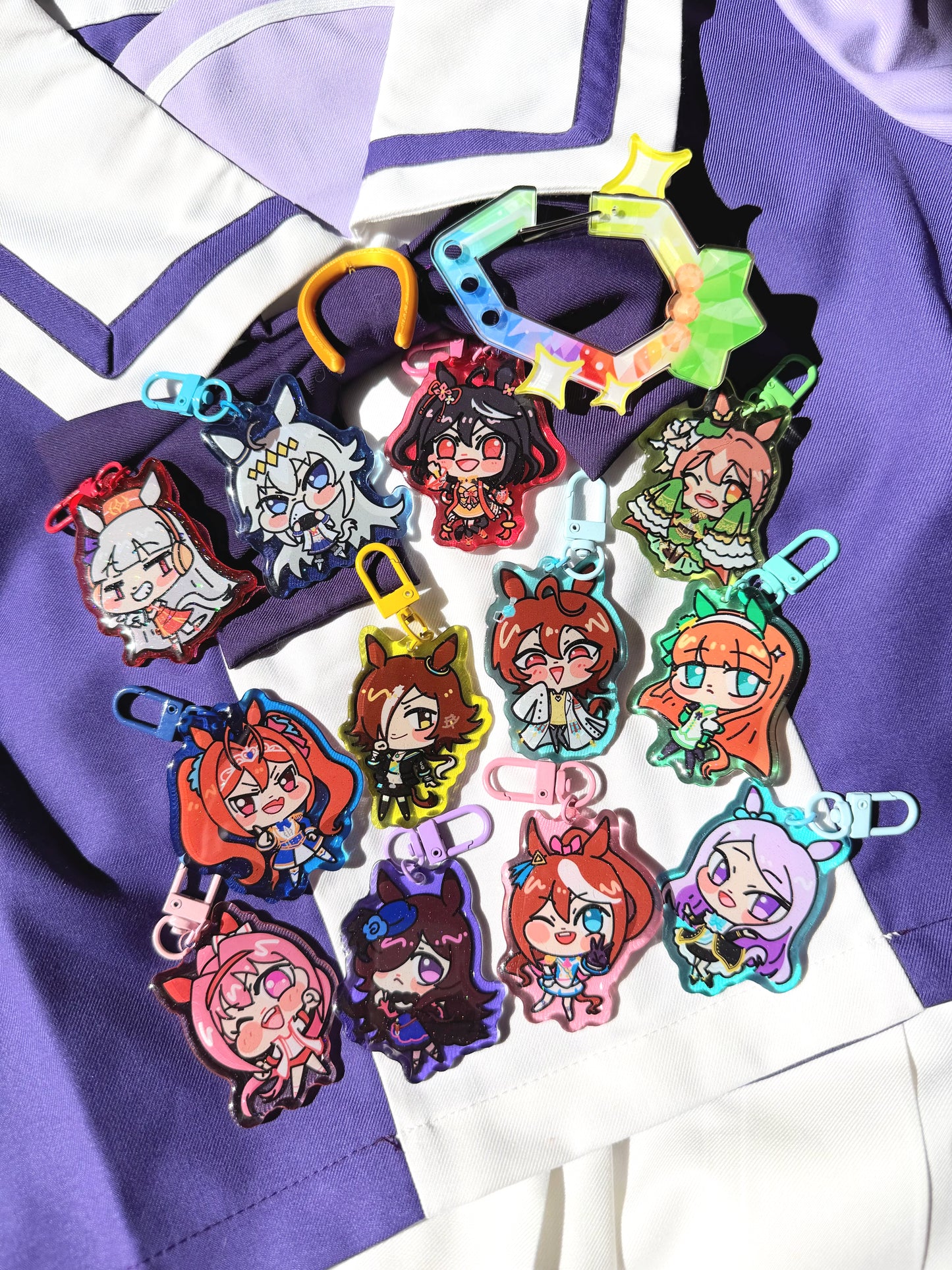Uma Musume Glitter Epoxy Acrylic Keychain