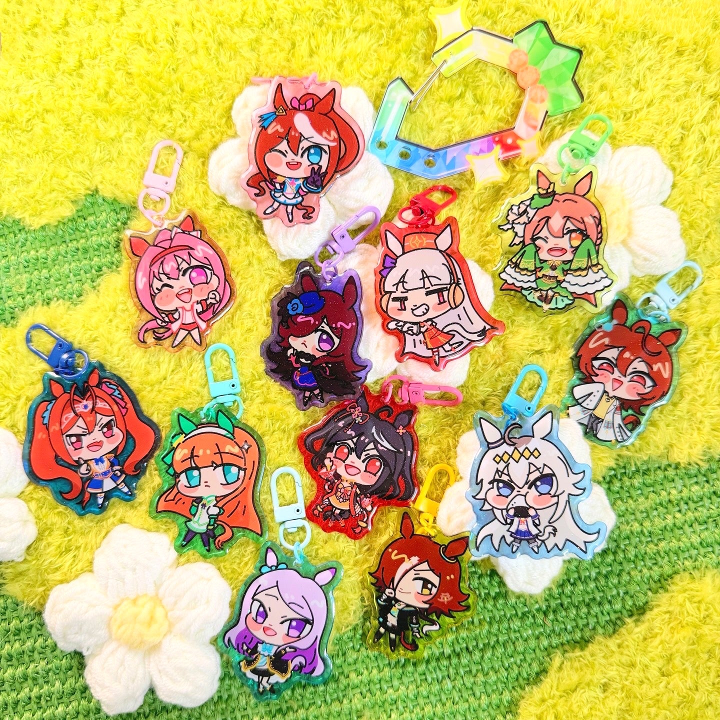 Uma Musume Glitter Epoxy Acrylic Keychain