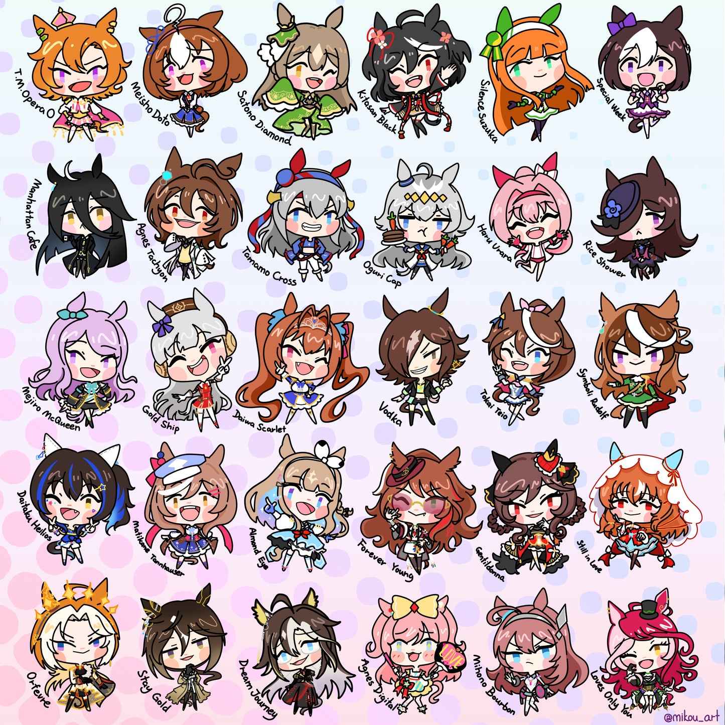 Uma Musume Glitter Epoxy Acrylic Keychain-NEW