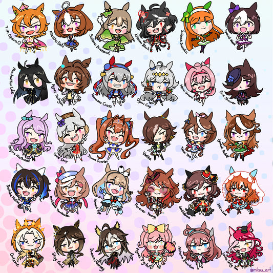 Uma Musume Glitter Epoxy Acrylic Keychain-NEW