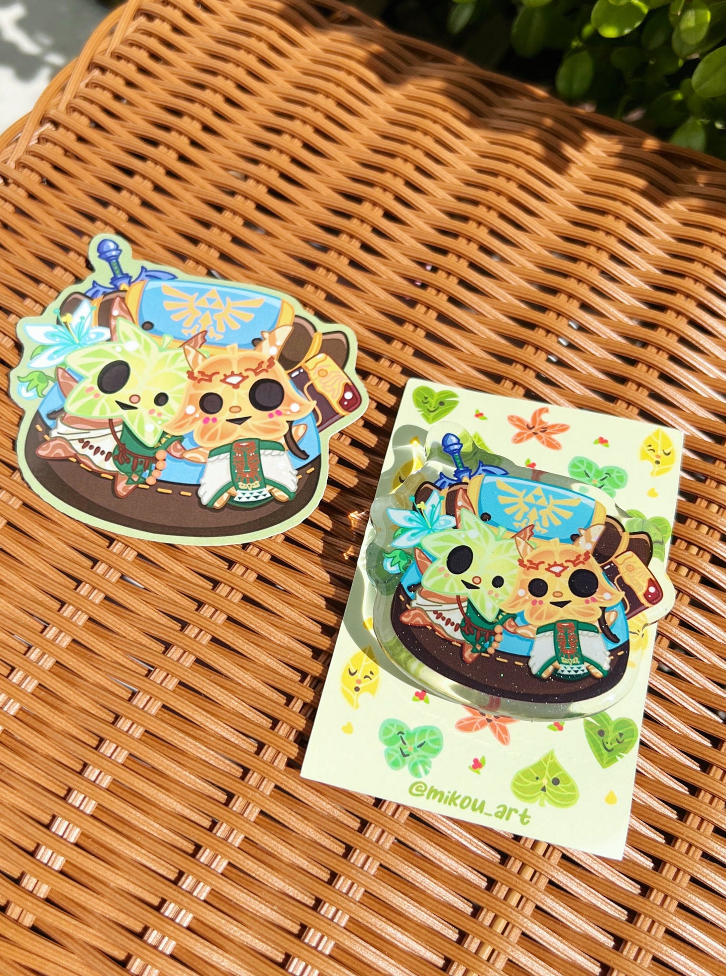 Zelda&Link Korok Couple Epoxy Acrylic Phone Grips/Holder | Mikou FanArt| Legends of Zelda inspired