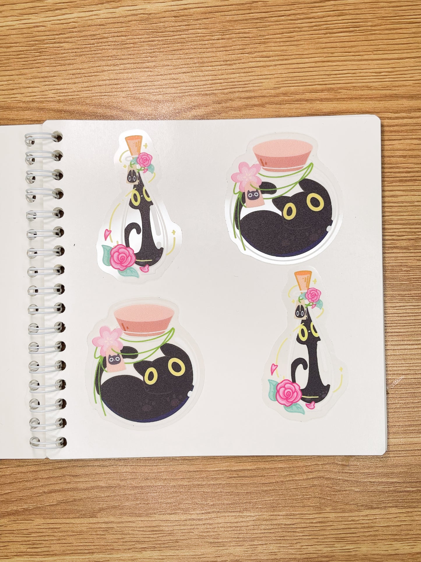 Cleared Vinyl Sticker | Black Cat Potion | 3 inch | Waterproof & Fade-Resistant |