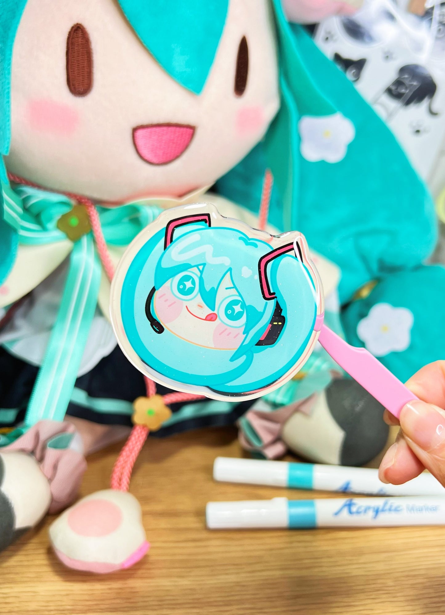 Hatsune Miku Dango Epoxy Acrylic Phone Grips/Holder | Mikou Fan Art