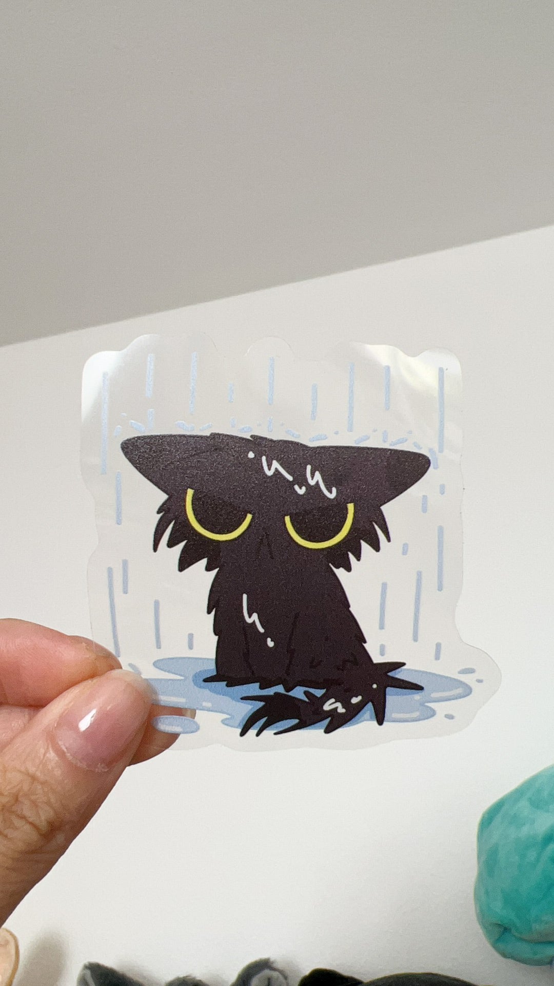 Vinyl Sticker | Drenched Black Cat | 3 inch | Waterproof & Fade-Resistant |