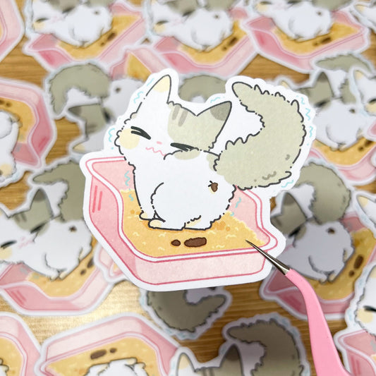 Vinyl Sticker | Popping Kitty | 3 inch | Waterproof & Fade-Resistant |