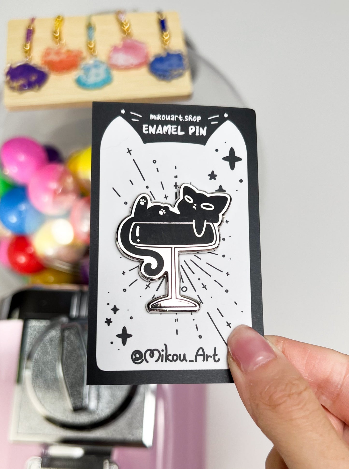 A Cocktail of Cat Enamel Pin | Liquid Cat Serie | Mikou Original Art