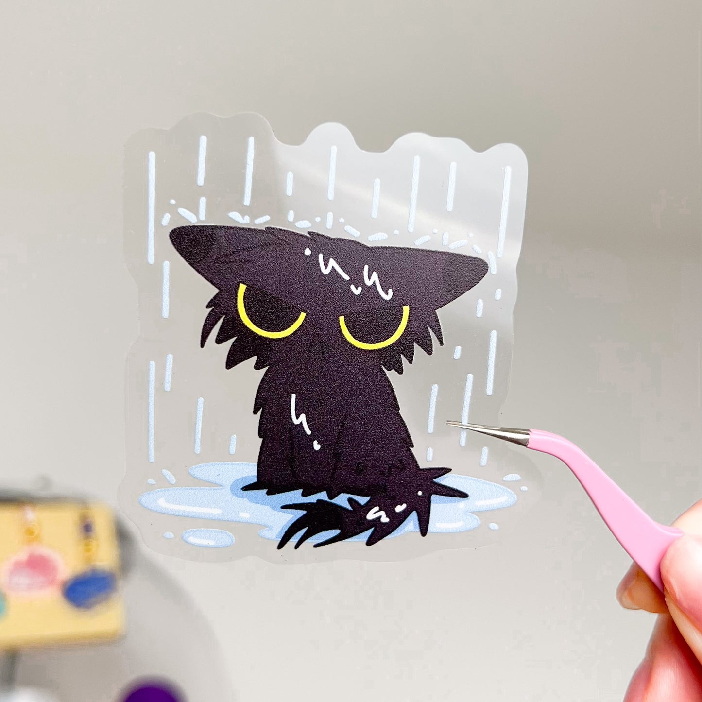 Vinyl Sticker | Drenched Black Cat | 3 inch | Waterproof & Fade-Resistant |