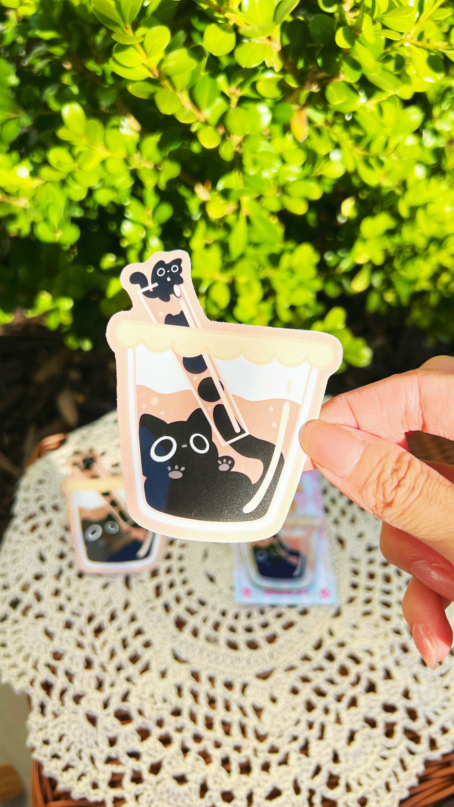 Vinyl Sticker | Black Cat Boba Milktea| 3 inch | Waterproof & Fade-Resistant |