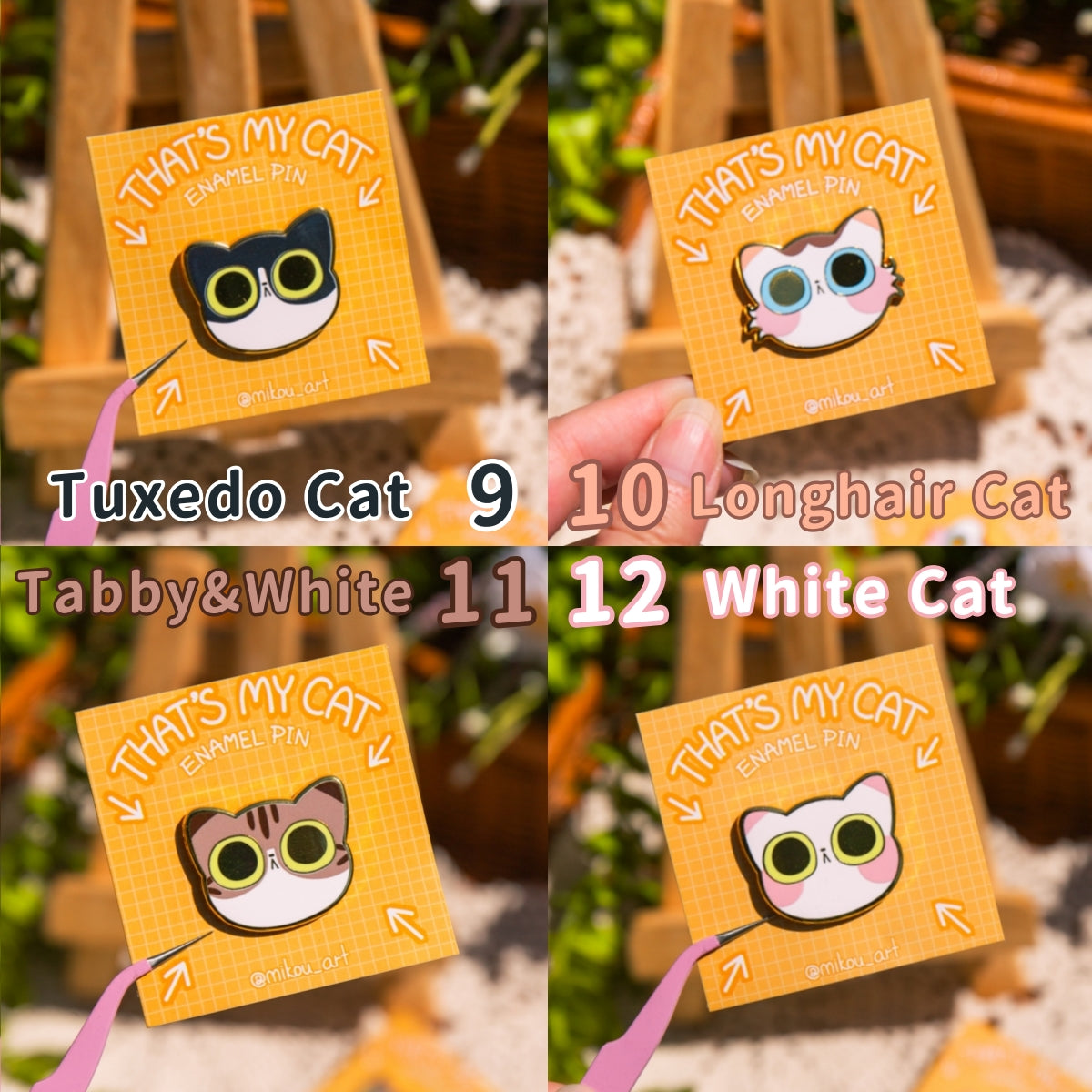 Cute Cat Face Enamel Pin | Which one is your kitty? | That's My Cat Serie | Mikou Original Art