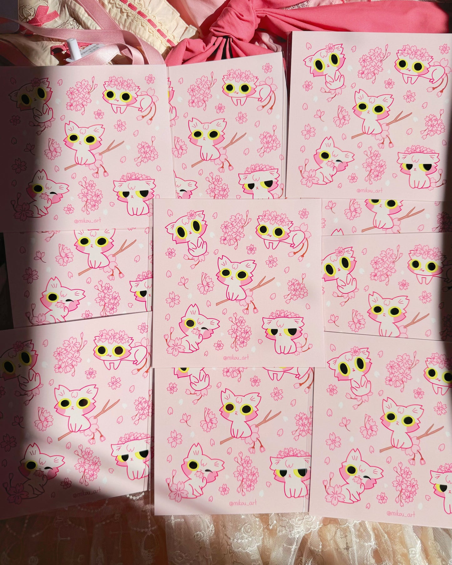 Sakura Cherry Blossom Cat Sticker Sheet