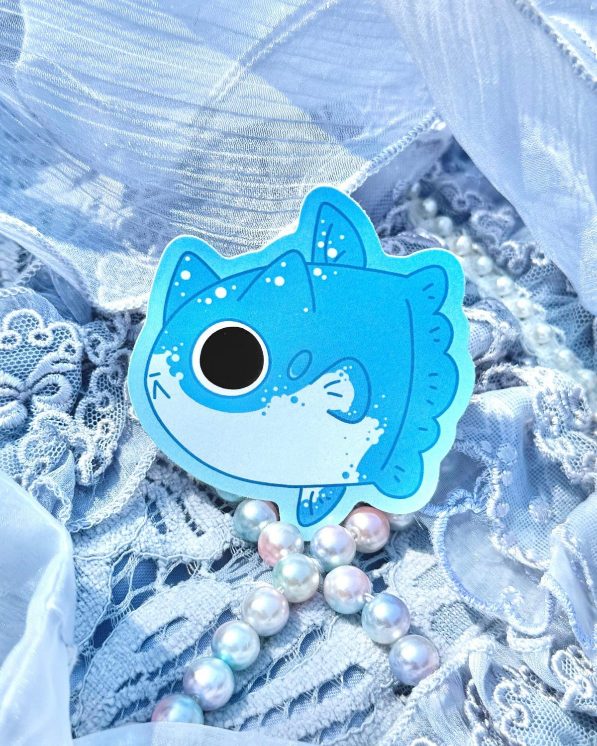 Mola Mola Cat Vinyl Sticker | Sunfish Kitty Sticker | 3 inch | Waterproof & Fade-Resistant