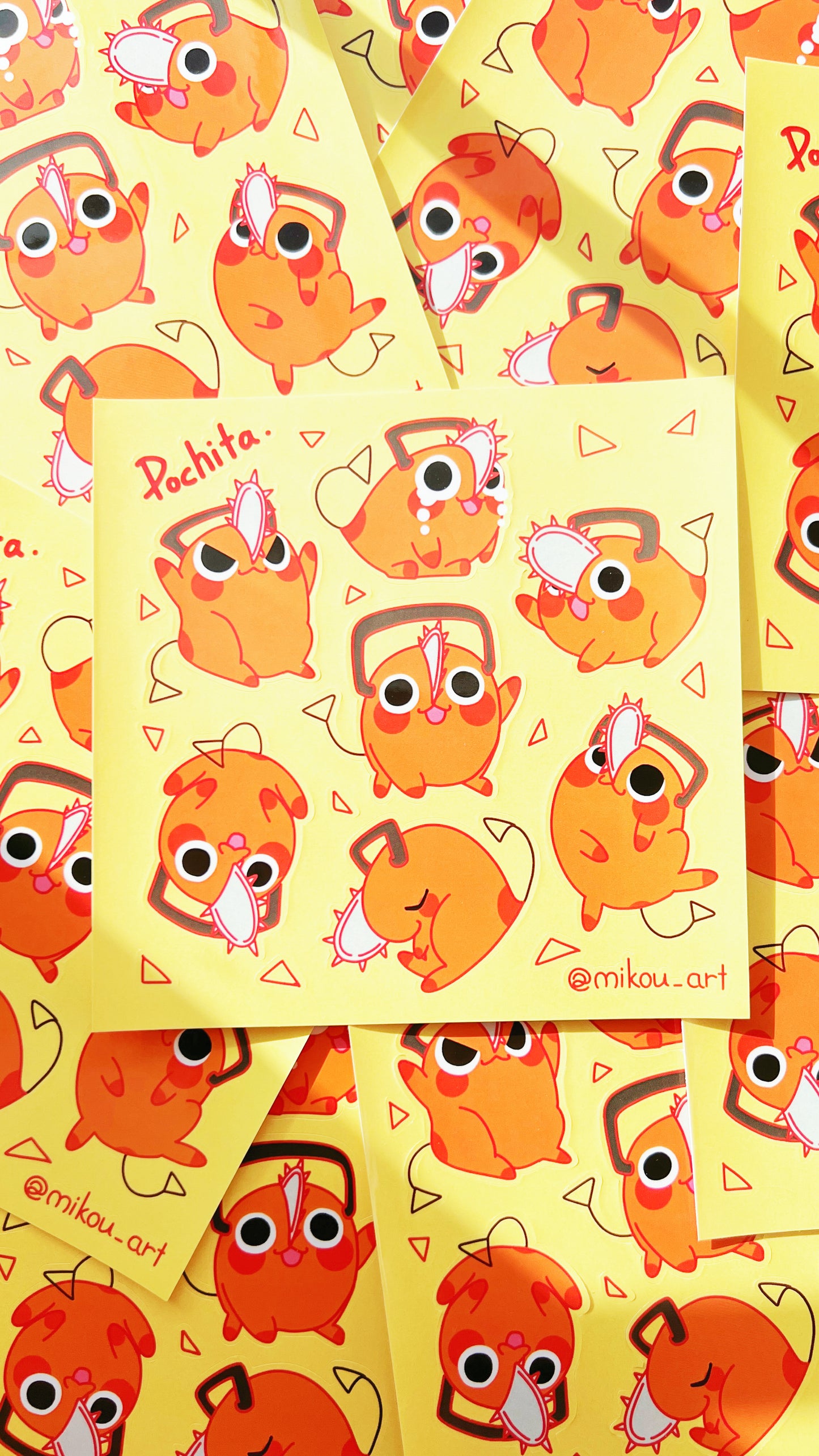 Cute Pochita Collage Vinyl Sticker Sheet