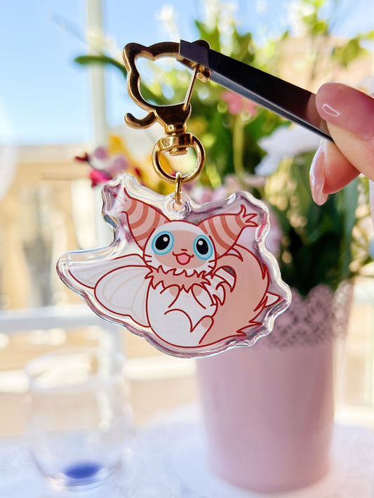 Cute Moth Ragdoll Cat Epoxy Acrylic Keychain/Charm | Mikou Original Art