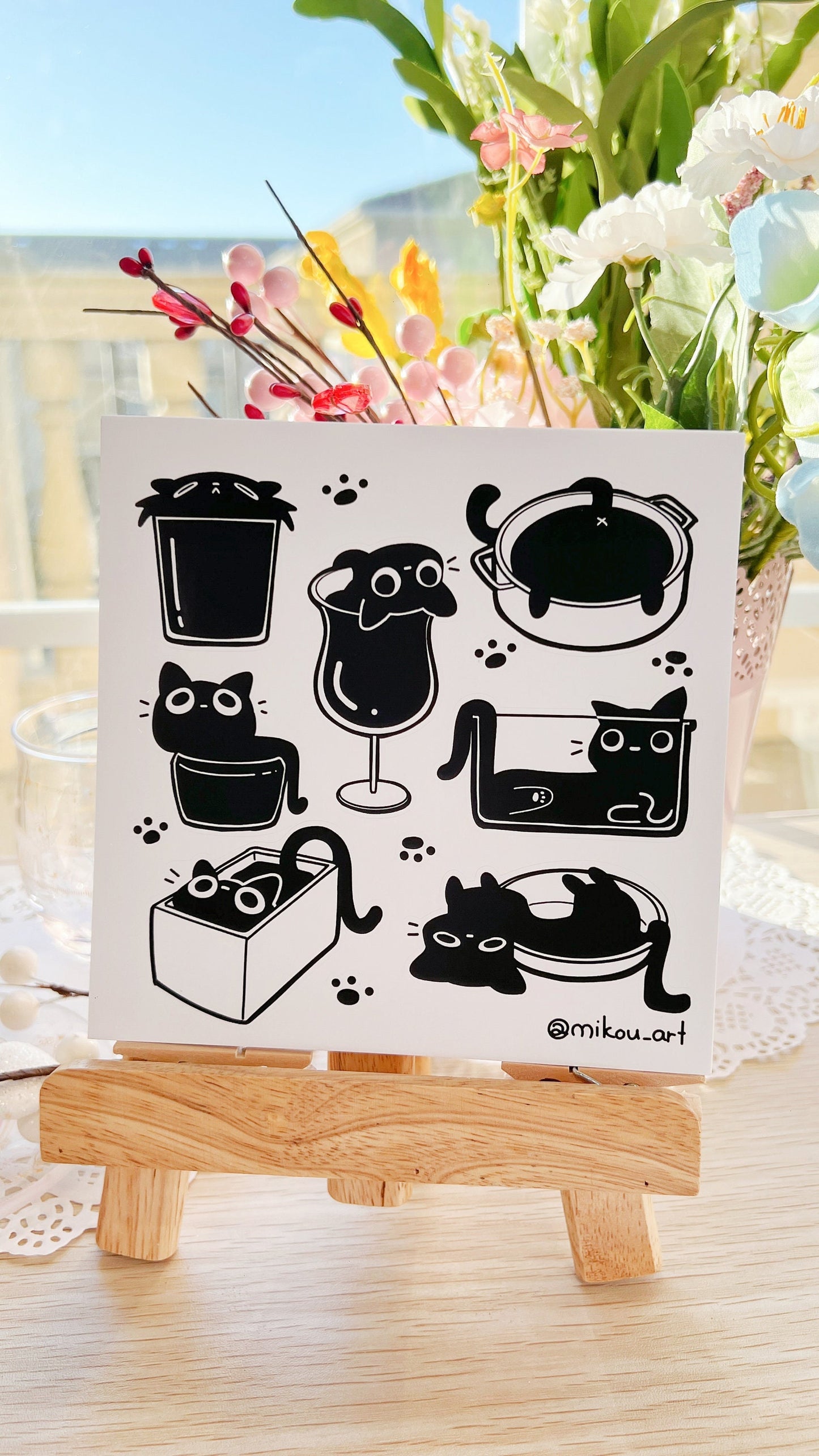 Liquid Cat Collage Vinyl Sticker Sheet Vol.1 | Mikou Original Art