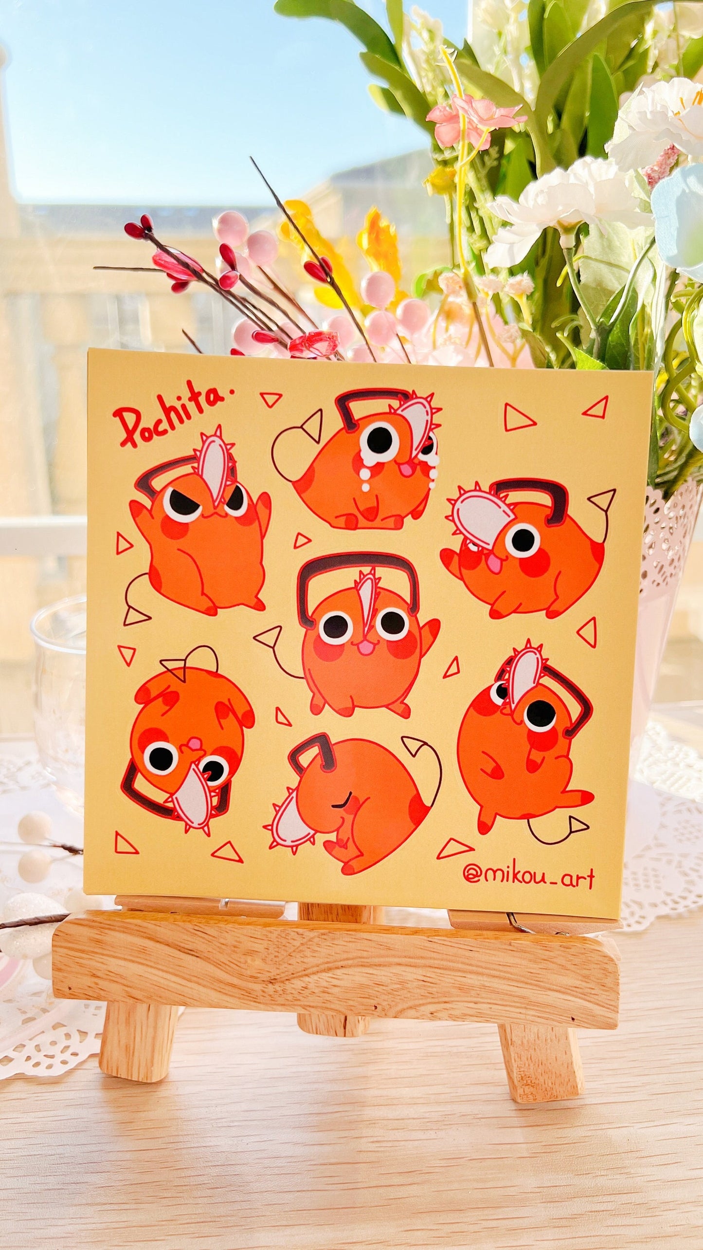 Cute Pochita Collage Vinyl Sticker Sheet