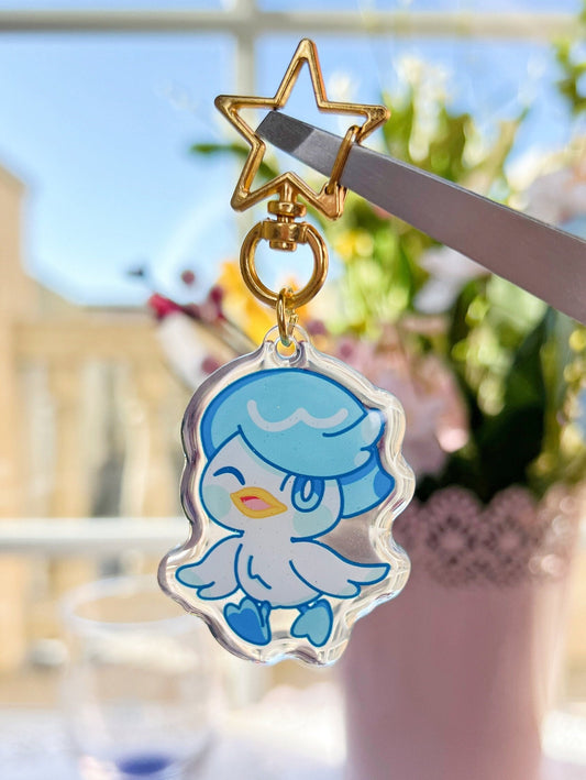 Aqua Duck Epoxy Acrylic Keychain/Charm |Pokemon Scarlet & Violet Inspired